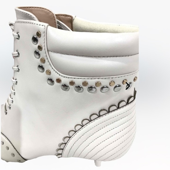 Coach X Tabitha Simmons Jaden Lace Up Booties in Chalk, Size 5 - Picture 3 of 13